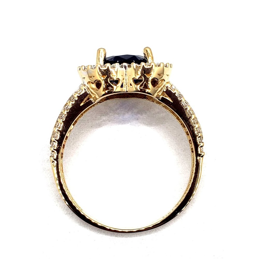 14k REAL GOLD halo ring  heart cut CZ Size 7.5 - Picture 9 of 10